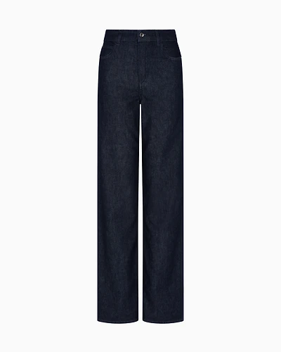 Emporio Armani - J4B Mid/high-rise straight-leg jeans 11.5-oz denim, Woman, Blue, Size: