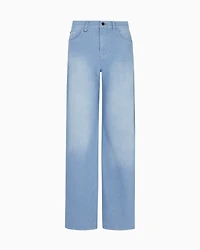 Emporio Armani - J7E Mid-rise straight-leg jeans yarn-dyed cotton drill, Woman, Light Blue, Size: