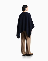 Emporio Armani - Double-sided wool cape, Woman, Beige, Size: TU