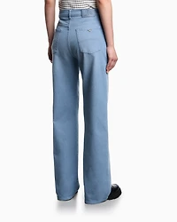 Emporio Armani - J7E Mid-rise straight-leg jeans yarn-dyed cotton drill, Woman, Light Blue, Size: