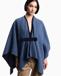 Emporio Armani - Double-sided wool cape, Woman, Beige, Size: TU