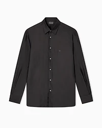 Emporio Armani - Silk-blend modal shirt, Man, Black, Size: