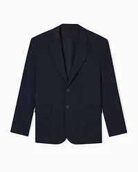 Emporio Armani - Travel Essentials nylon single-breasted blazer, Man, Navy Blue, Size: