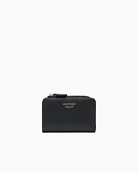 Emporio Armani - Deer-print MyEA wallet with coin purse, Woman, Black, Size: TU