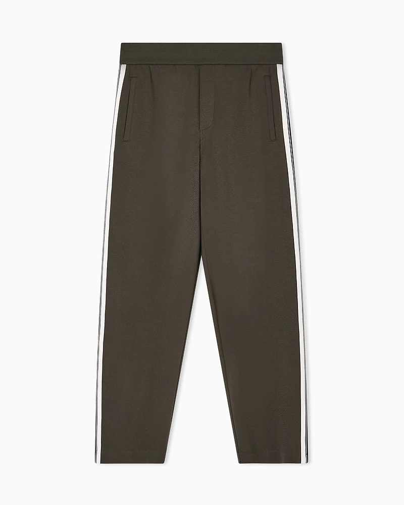 Emporio Armani - ASV jersey trousers with elasticated waist and contrasting bands, Man, Green, Size: