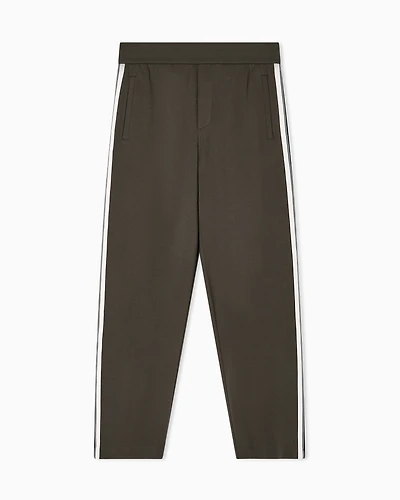 Emporio Armani - ASV jersey trousers with elasticated waist and contrasting bands, Man, Green, Size: