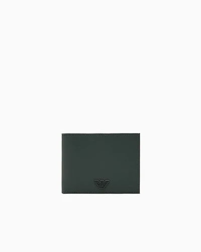 Emporio Armani - ASV regenerated Saffiano bifold wallet, Man, Green, Size: TU