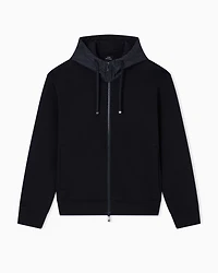 Armani Exchange - Zip-up sweatshirt with contrasting hood, Man, Black, Size: