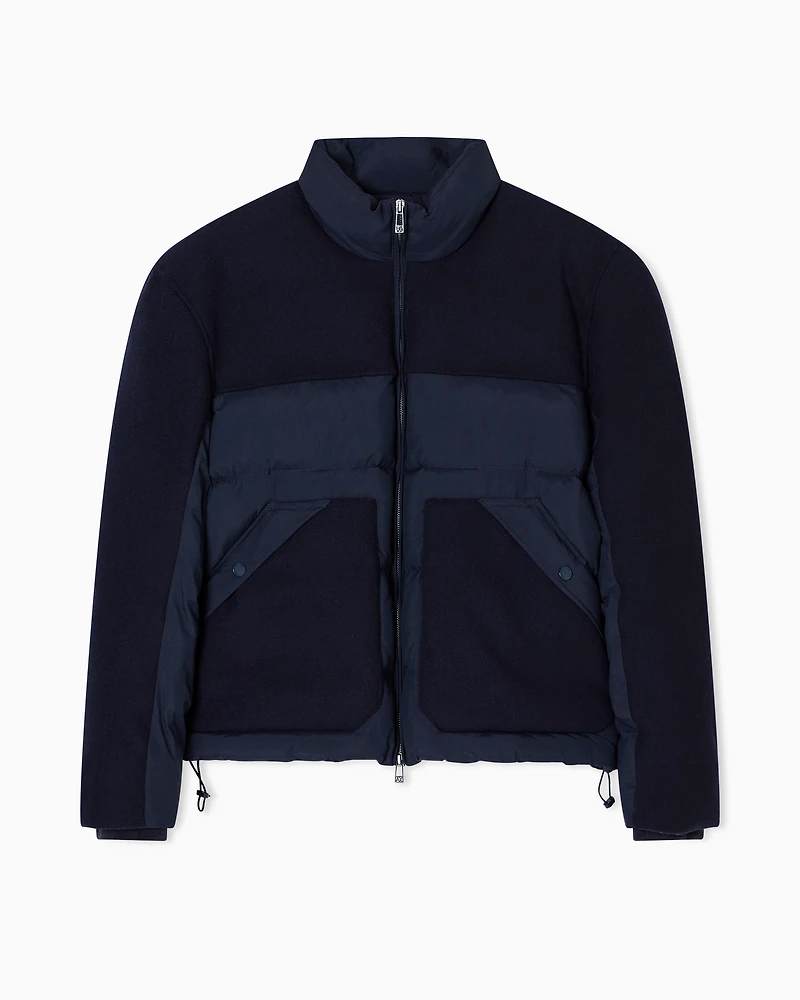 Jacket with zip and contrasting inserts