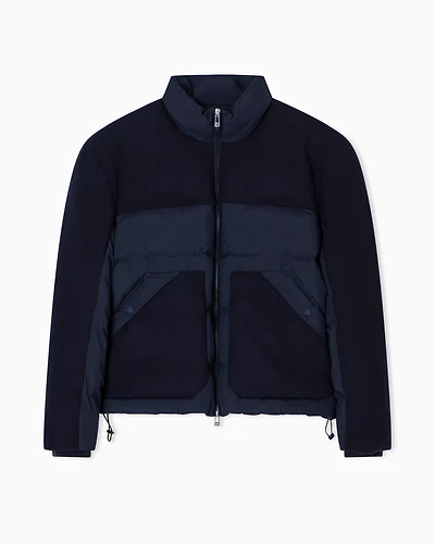 Jacket with zip and contrasting inserts