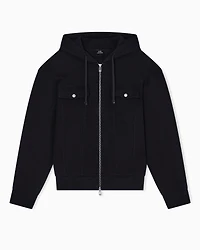 Armani Exchange - Piquet zip-up hoodie, Man, Black, Size: