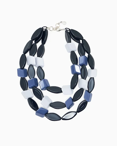 Emporio Armani - Multistrand necklace with multiform gemstones, Woman, Blue, Size: TU