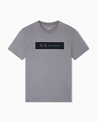 Armani Exchange - Regular fit T-shirt with rectangular logo, Man, Grey, Size: