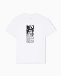 Armani Exchange - Regular fit T-shirt with photographic print, Man, White, Size: