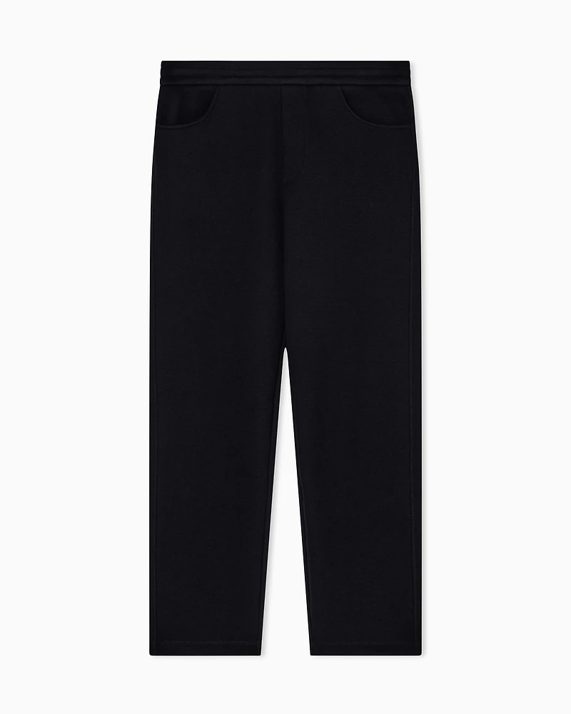 Armani Exchange - Cotton blend pique trousers, Man, Black, Size: