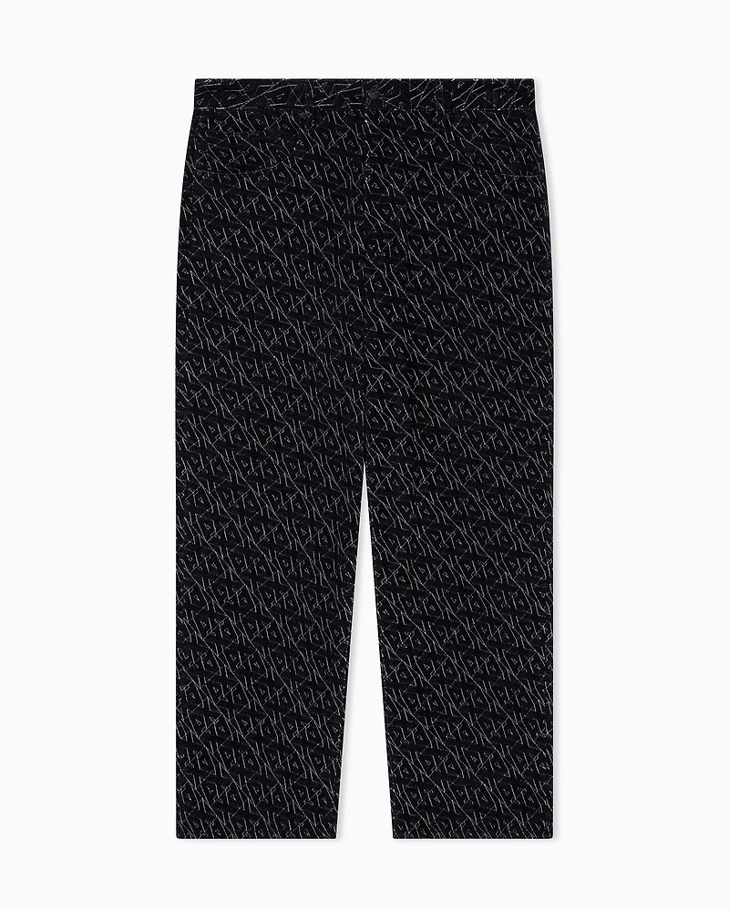 Armani Exchange - Baggy jeans with allover logo, Man, Black, Size: 33
