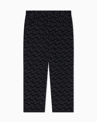 Armani Exchange - Baggy jeans with allover logo, Man, Black, Size: 33