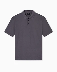 Armani Exchange - Regular fit polo shirt with allover logo, Man, Grey, Size: