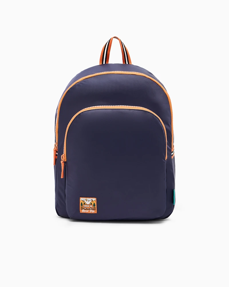 Emporio Armani - Round nylon backpack , Boy, Navy Blue, Size: TU