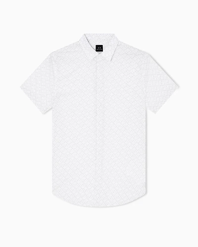 Armani Exchange - Slim fit short sleeve shirt, Man, White, Size: