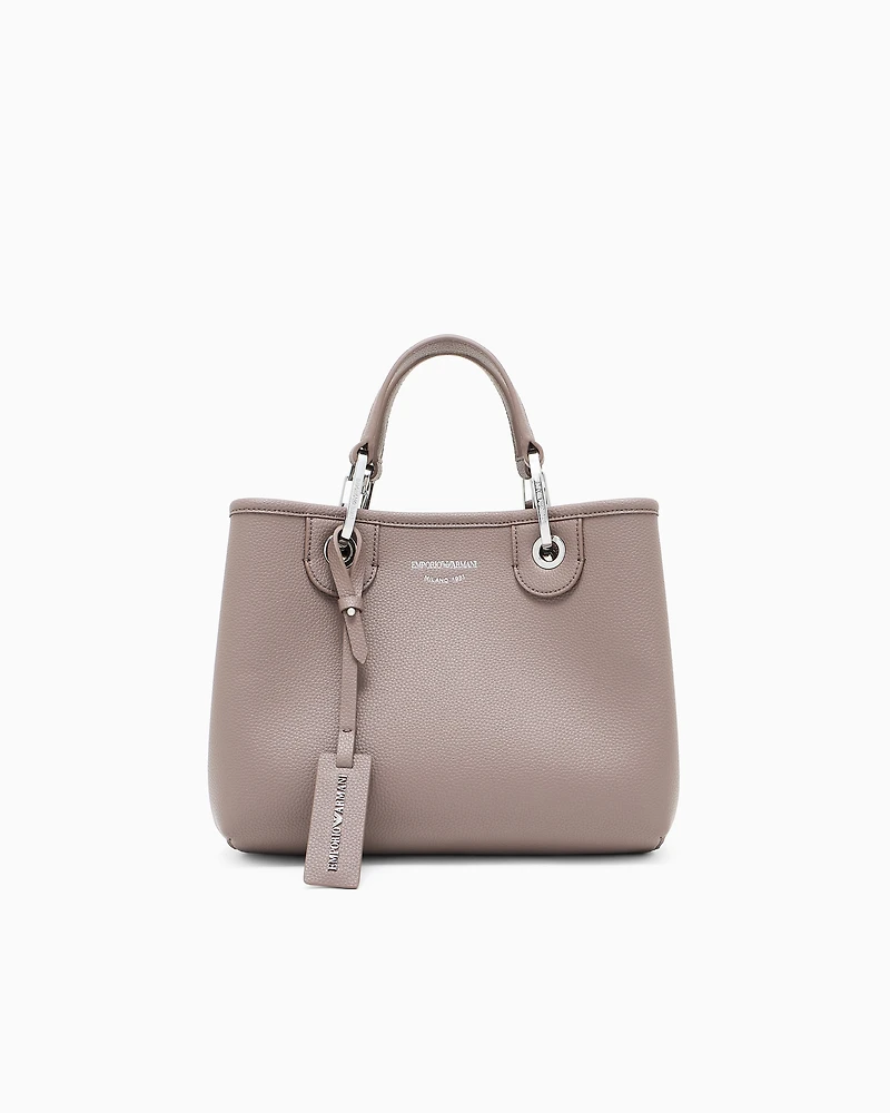 Emporio Armani - Small MyEA shopper bag with deer print, Woman, Camel, Size: TU