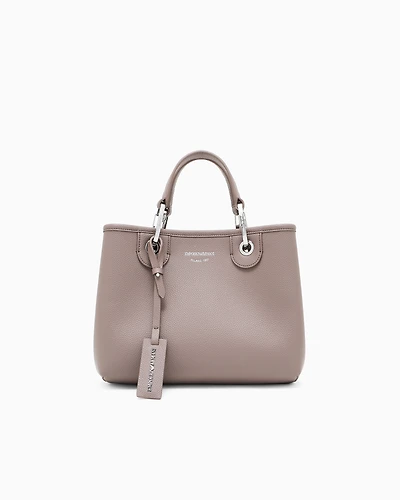 Emporio Armani - Small MyEA shopper bag with deer print, Woman, Camel, Size: TU