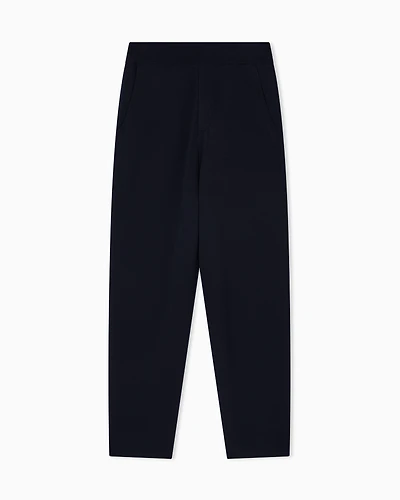 Emporio Armani - Icon knitted elasticated-waist trousers, Man, Navy_blue, Size: