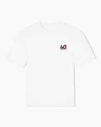 Armani Exchange - Regular fit T-shirt with small logo, Man, Beige, Size: