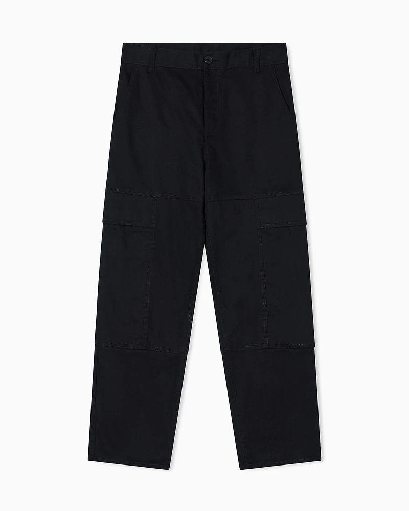 Armani Exchange - Cotton twill cargo pants, Man, Black, Size:
