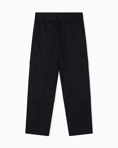 Armani Exchange - Cotton twill cargo pants, Man, Black, Size: