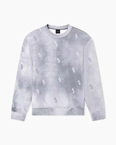Armani Exchange - Crew neck sweatshirt with shaded print, Man, Grey, Size: