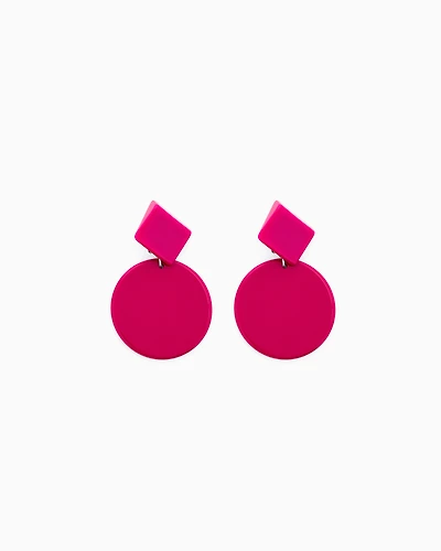 Emporio Armani - Oversized hoop pendant earrings, Woman, Pink, Size: TU