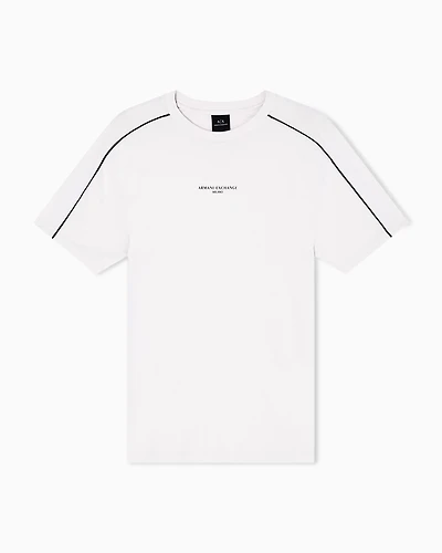 Armani Exchange - Regular fit T-shirt with contrasting piping, Man, White, Size: