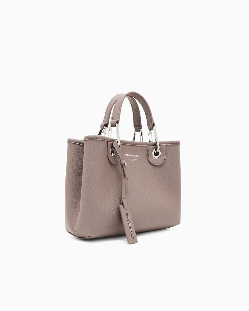 Emporio Armani - Small MyEA shopper bag with deer print, Woman, Camel, Size: TU