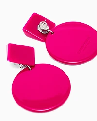 Emporio Armani - Oversized hoop pendant earrings, Woman, Pink, Size: TU
