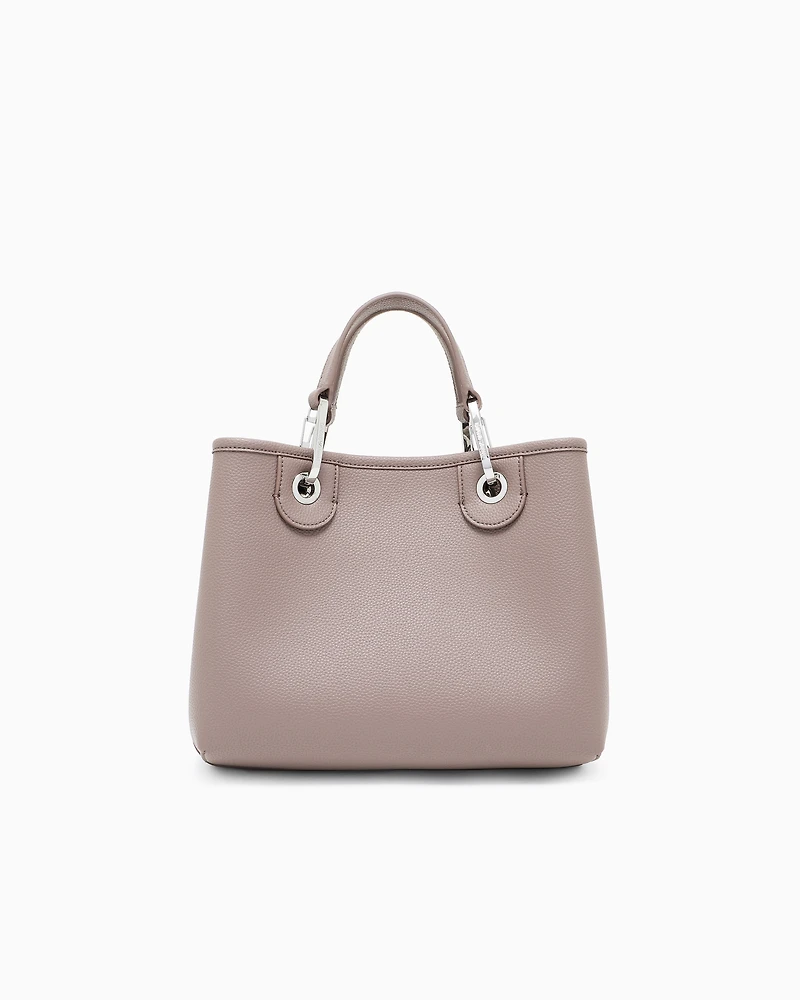Emporio Armani - Small MyEA shopper bag with deer print, Woman, Camel, Size: TU