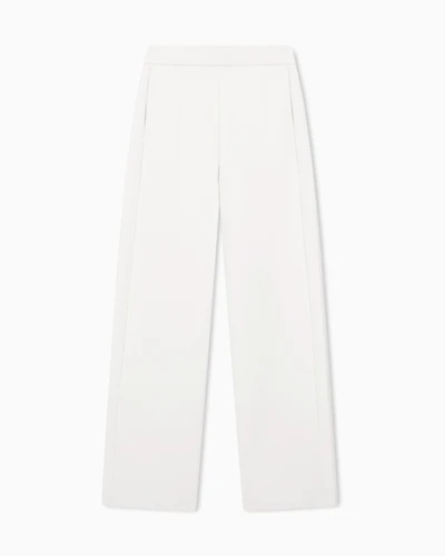 Emporio Armani - ASV double jersey trousers with an elasticated waist, Woman, Beige, Size: