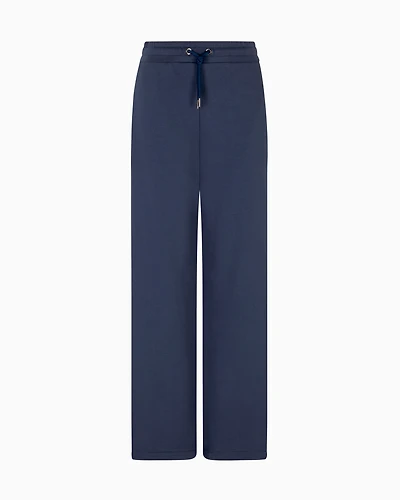 Emporio Armani - ASV elasticated-waist trousers made of French terry, Woman, Blue, Size: