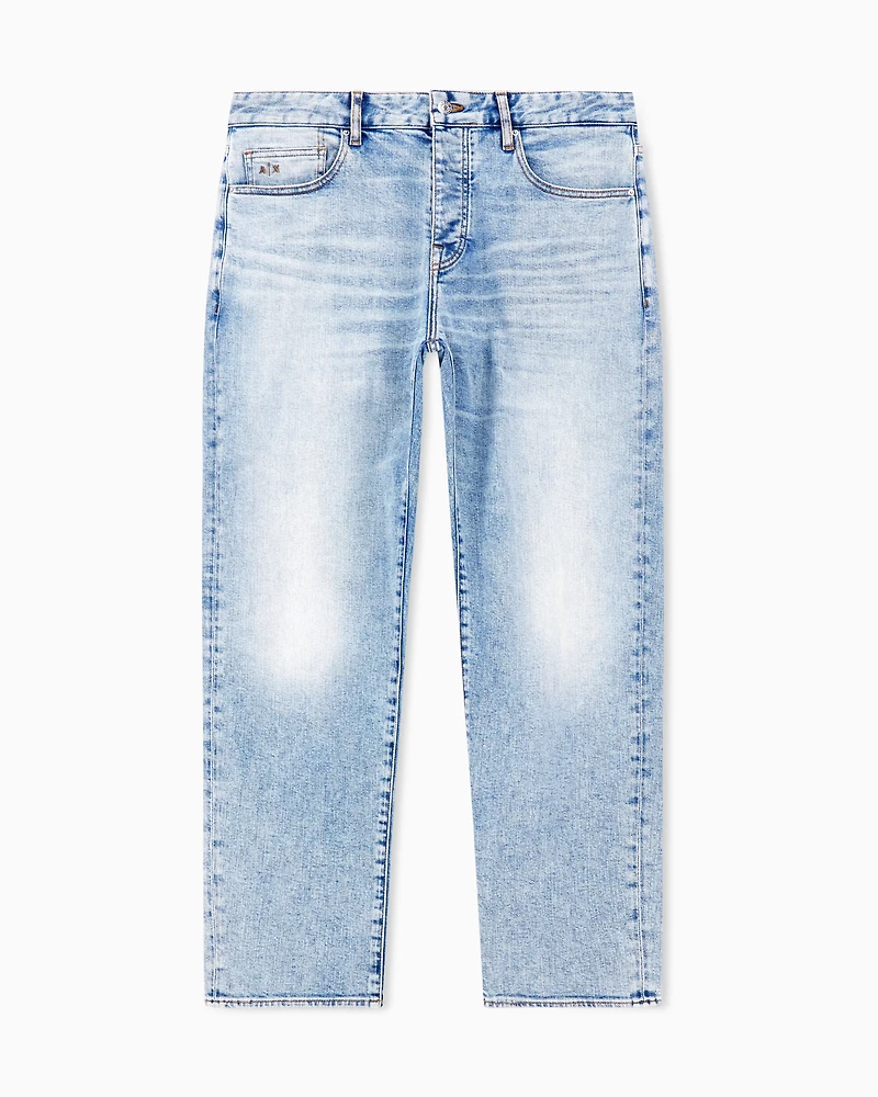 Armani Exchange - Tapered fit jeans stretch denim, Man, Blue, Size: