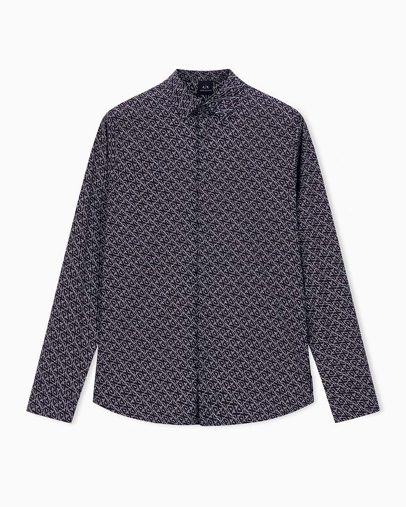Slim fit micro-pattern shirt