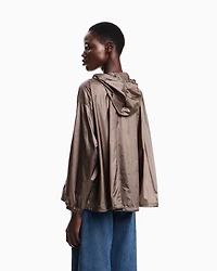 Emporio Armani - Water-repellent nylon hooded blouson, Woman, Brown, Size: