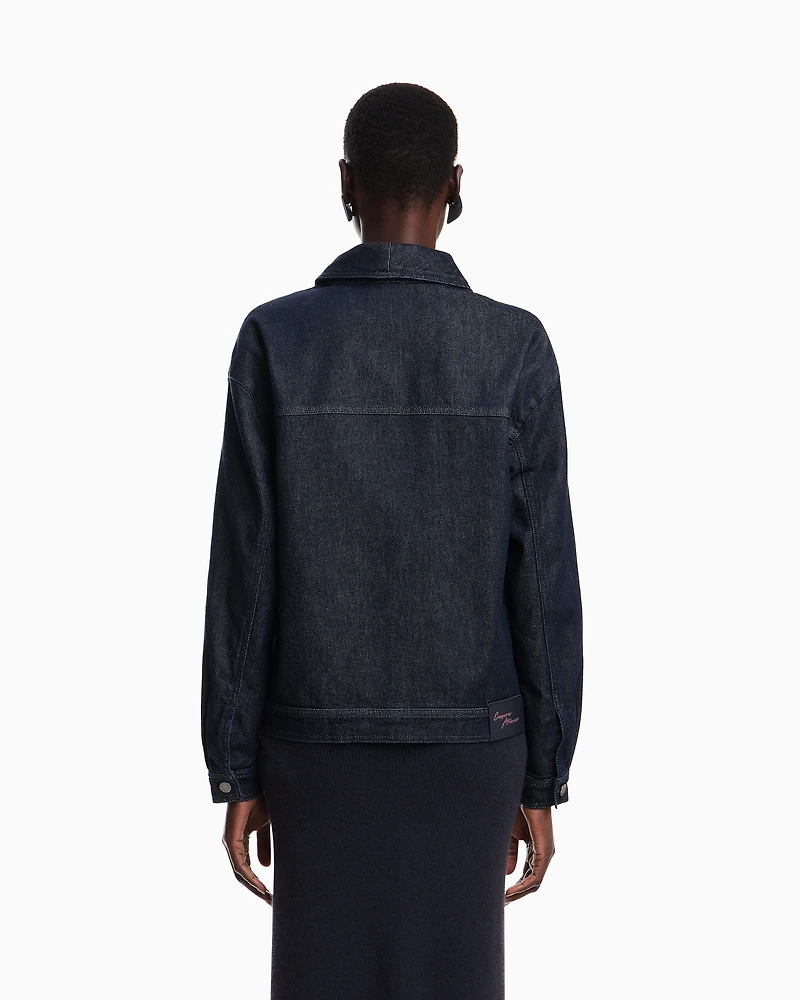 Emporio Armani - 11.5 oz denim jacket, Woman, Blue, Size: