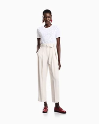 Emporio Armani - Jeu de Cartes devoré jersey T-shirt, Woman, White, Size: