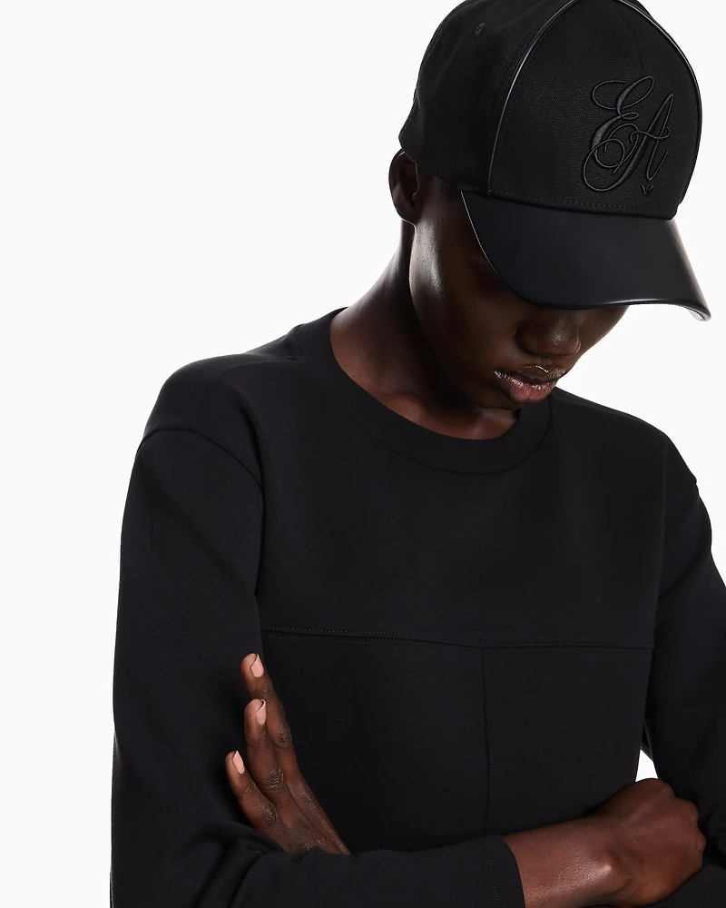Emporio Armani - Baseball cap with EA signature logo embroidery, Woman, Black, Size: TU