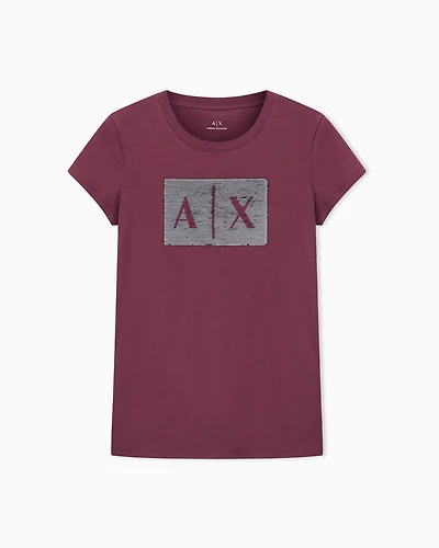 Armani Exchange - Slim fit T-shirt stretch cotton jersey, Woman, Burgundy, Size: