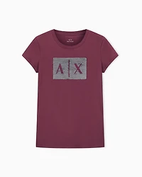 Armani Exchange - Slim fit T-shirt stretch cotton jersey, Woman, Burgundy, Size: