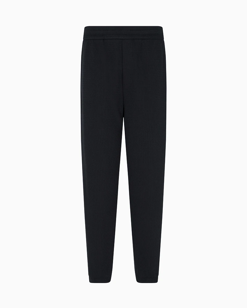 Emporio Armani - ASV Lyocell-blend jacquard jersey trousers, Man, Navy Blue, Size: