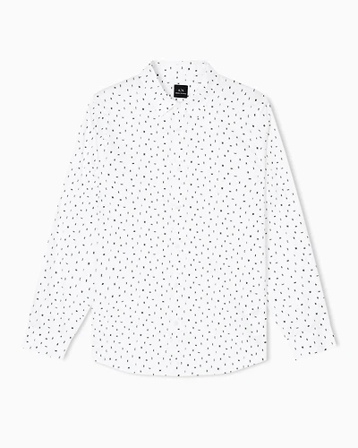 Armani Exchange - Regular fit shirt with lettering logo, Man, White, Size: