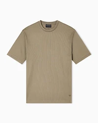 Emporio Armani - ASV jersey T-shirt with vertical jacquard motif, Man, Green, Size: