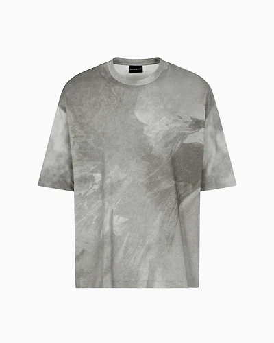 Emporio Armani - ASV printed-jersey T-shirt with oversized eagle, Man, Patterned, Size: